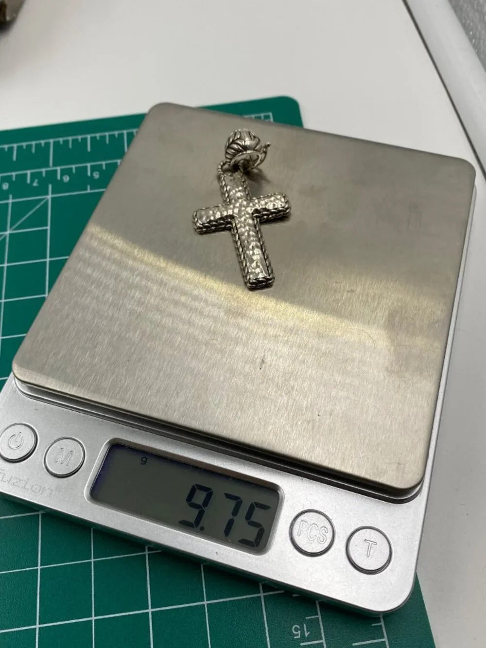 JAI John Hardy Sterling Silver Hammered Cross Pen…